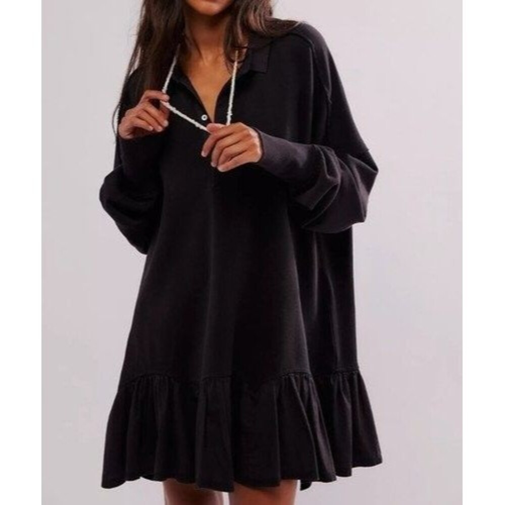 Free People Olivia Sweatshirt Top Long Sleeve Pullover Oversized Cotton M 274303